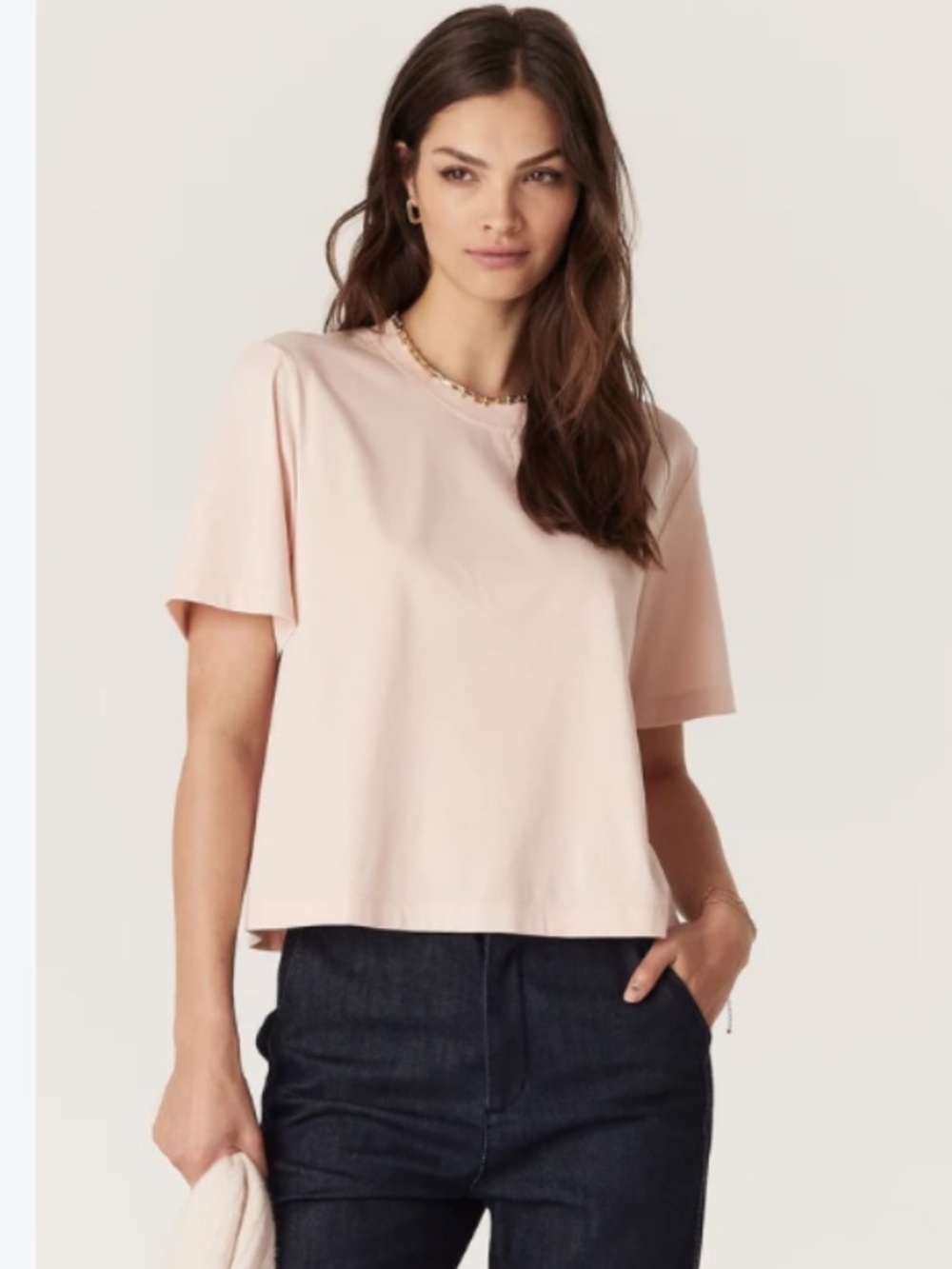 Everlane Boxy Short Sleeve Tee in Blush Pink